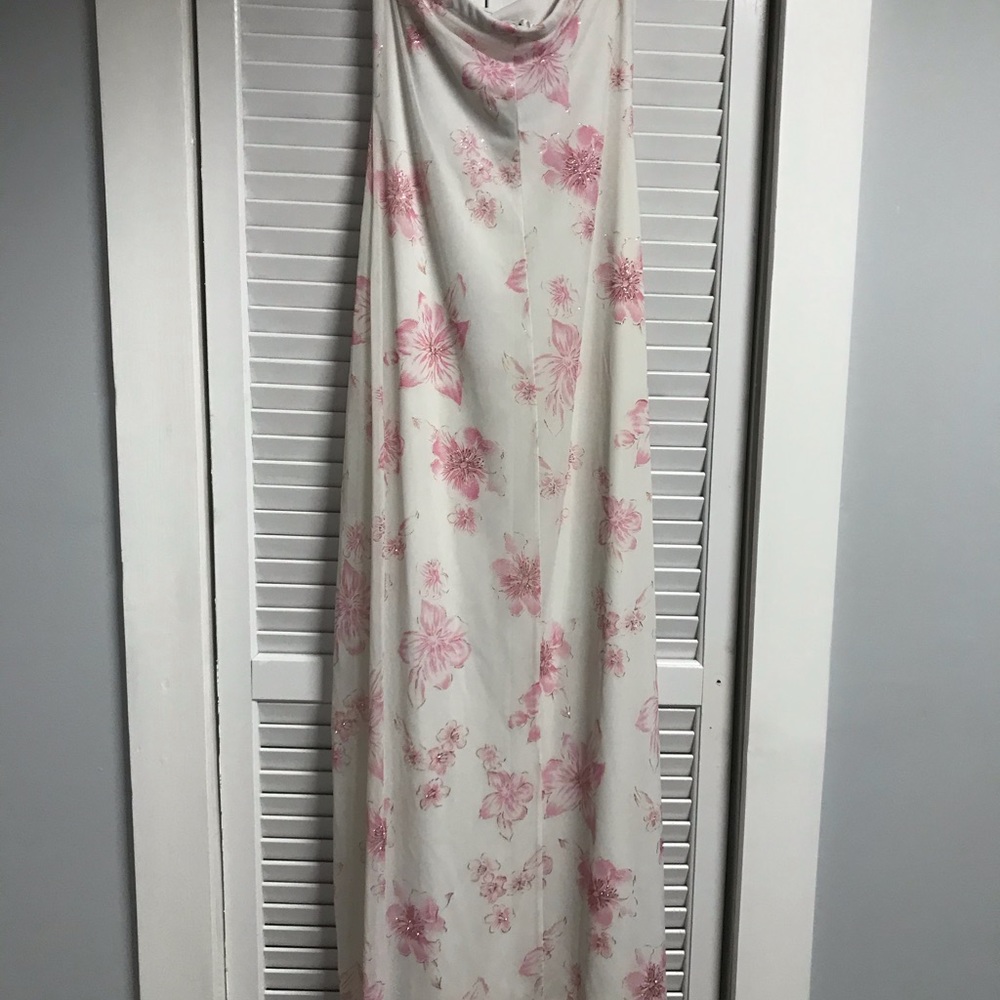 Pink sparkled & flowered Prom Dress